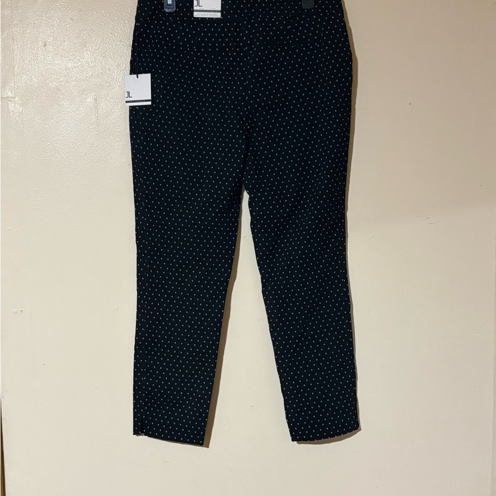 Jules & Leopold Black Polka Dot Straight Leg Pants